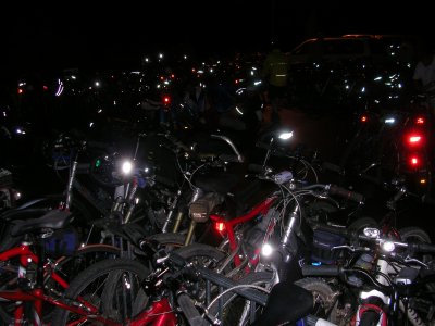 Hundreds of bikes.
